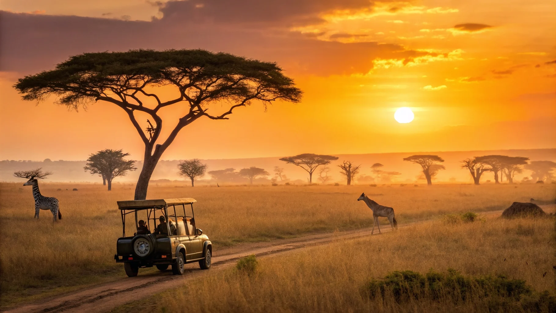 Sabi Sands safari lodge at sunset